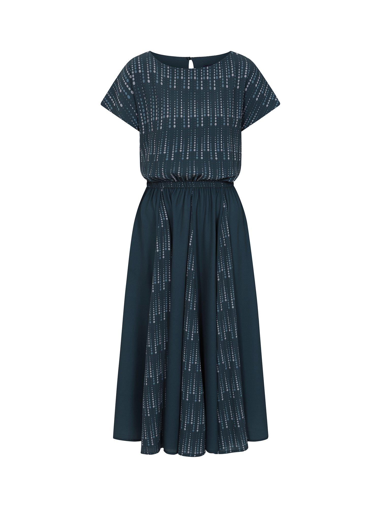Product image 5 of 6, which shows HotSquash Pleated Midi Dress, Teal Drops, 8