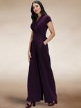 HotSquash Cap Sleeve Wide Leg Jumpsuit, Damson