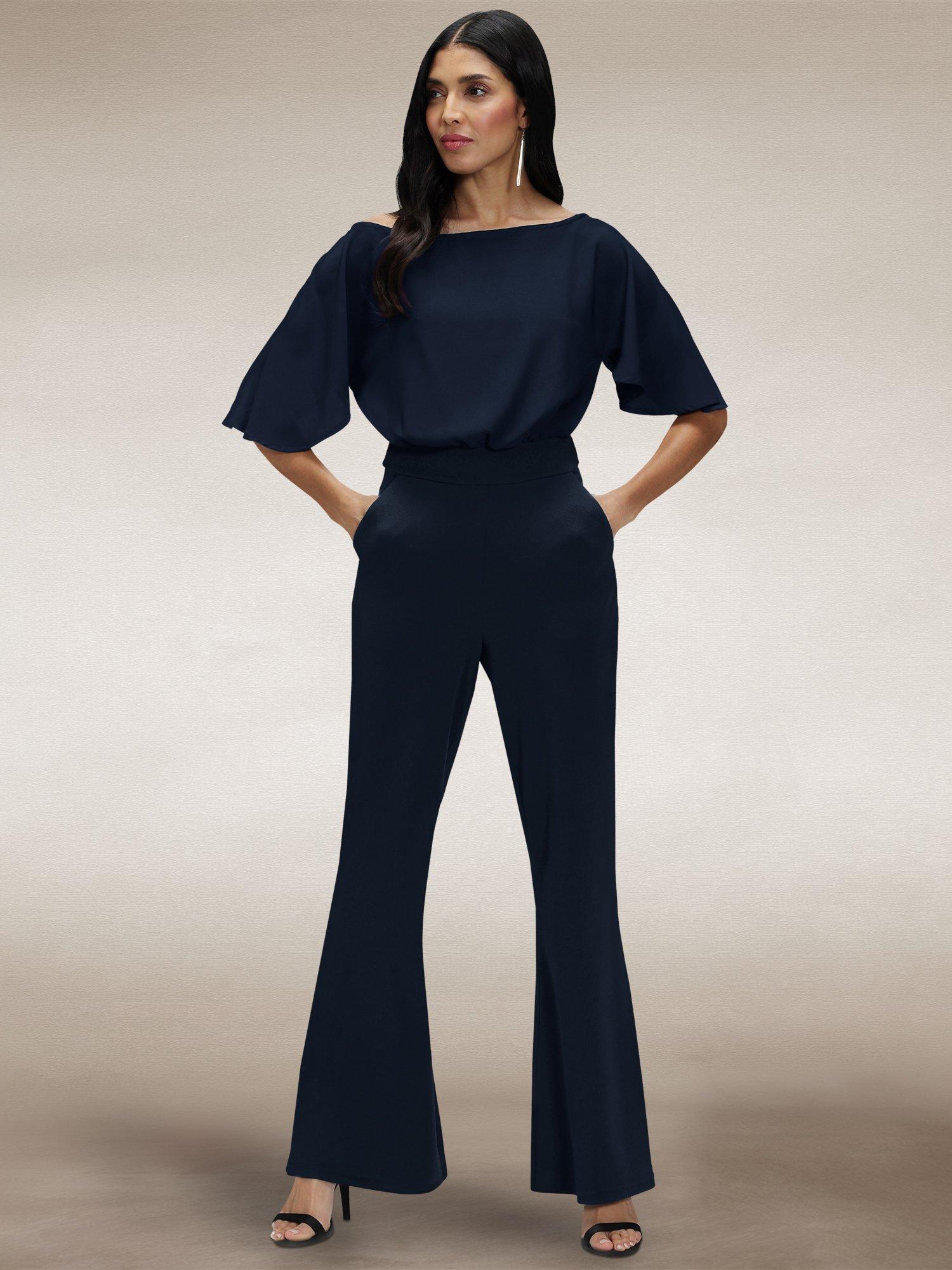 Product image 1 of 8, which shows HotSquash Drop Shoulder Jumpsuit, Woodland Teal, 8