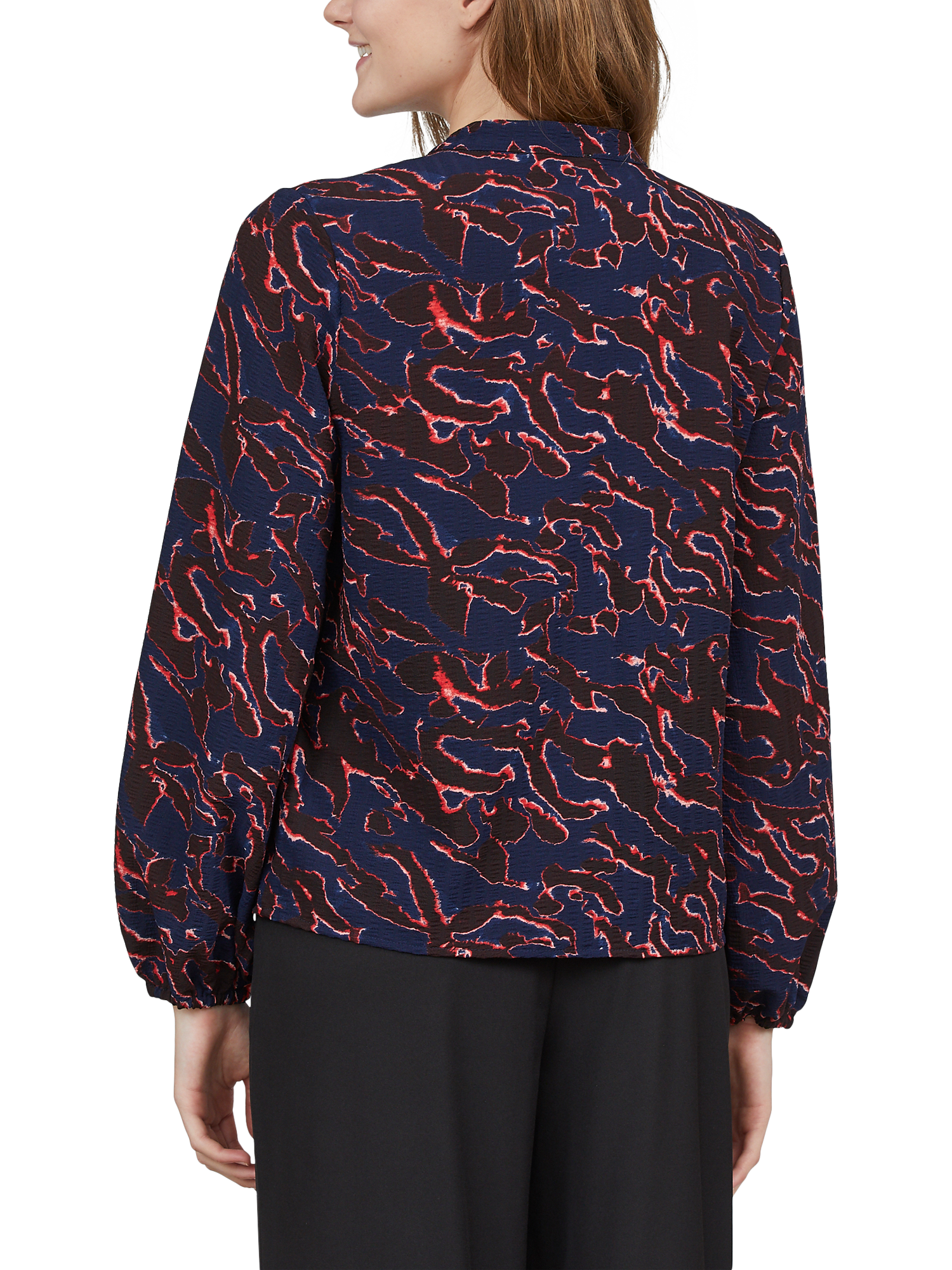Product image 2 of 4, which shows Sisters Point Viaba Abstract Floral Shirt, Navy/Red, XS