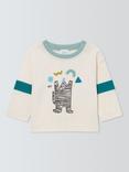 John Lewis Baby Tiger Long Sleeve Top, White