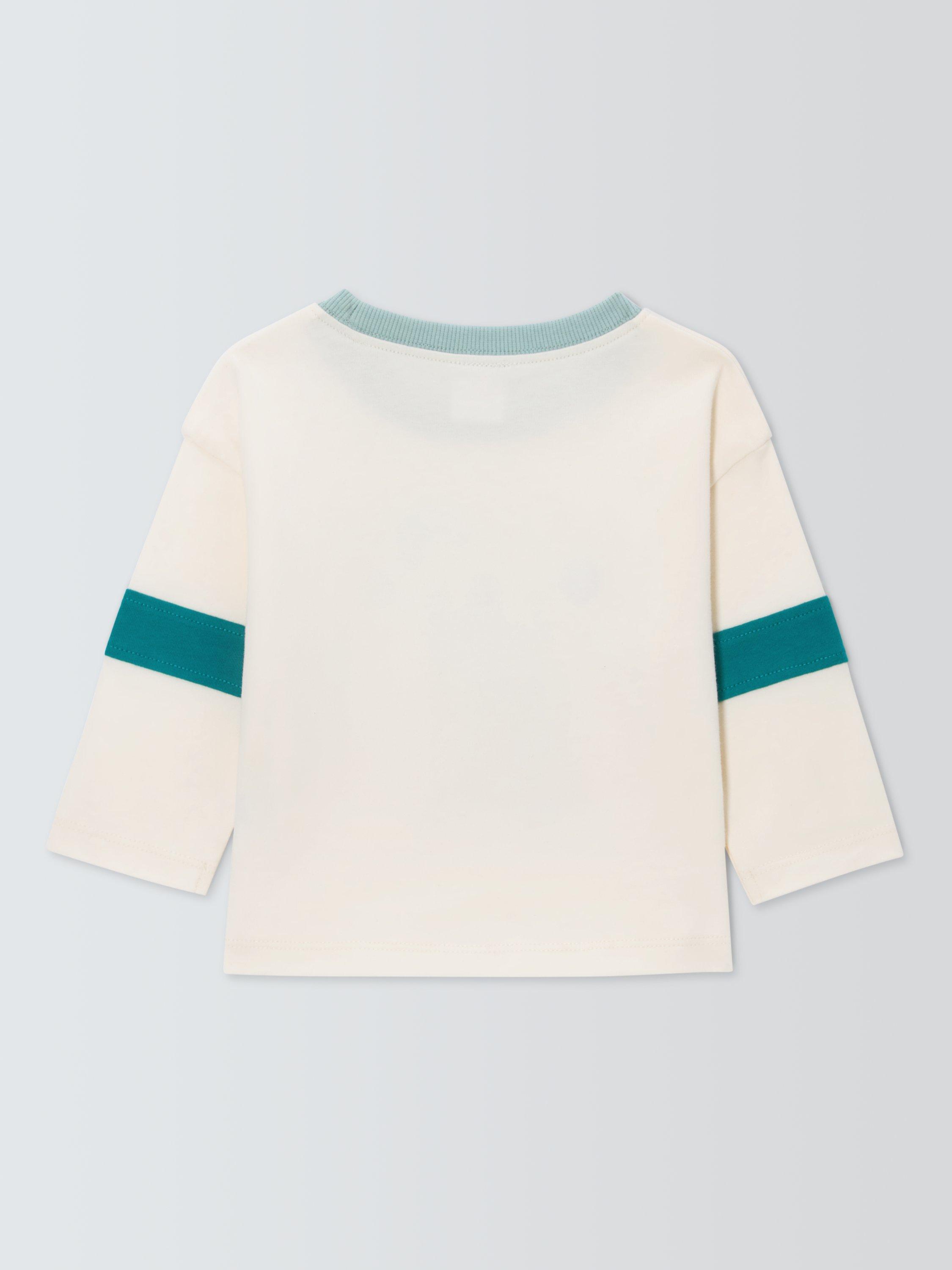 Product image 2 of 3, which shows John Lewis Baby Tiger Long Sleeve Top, White, 3-6 months