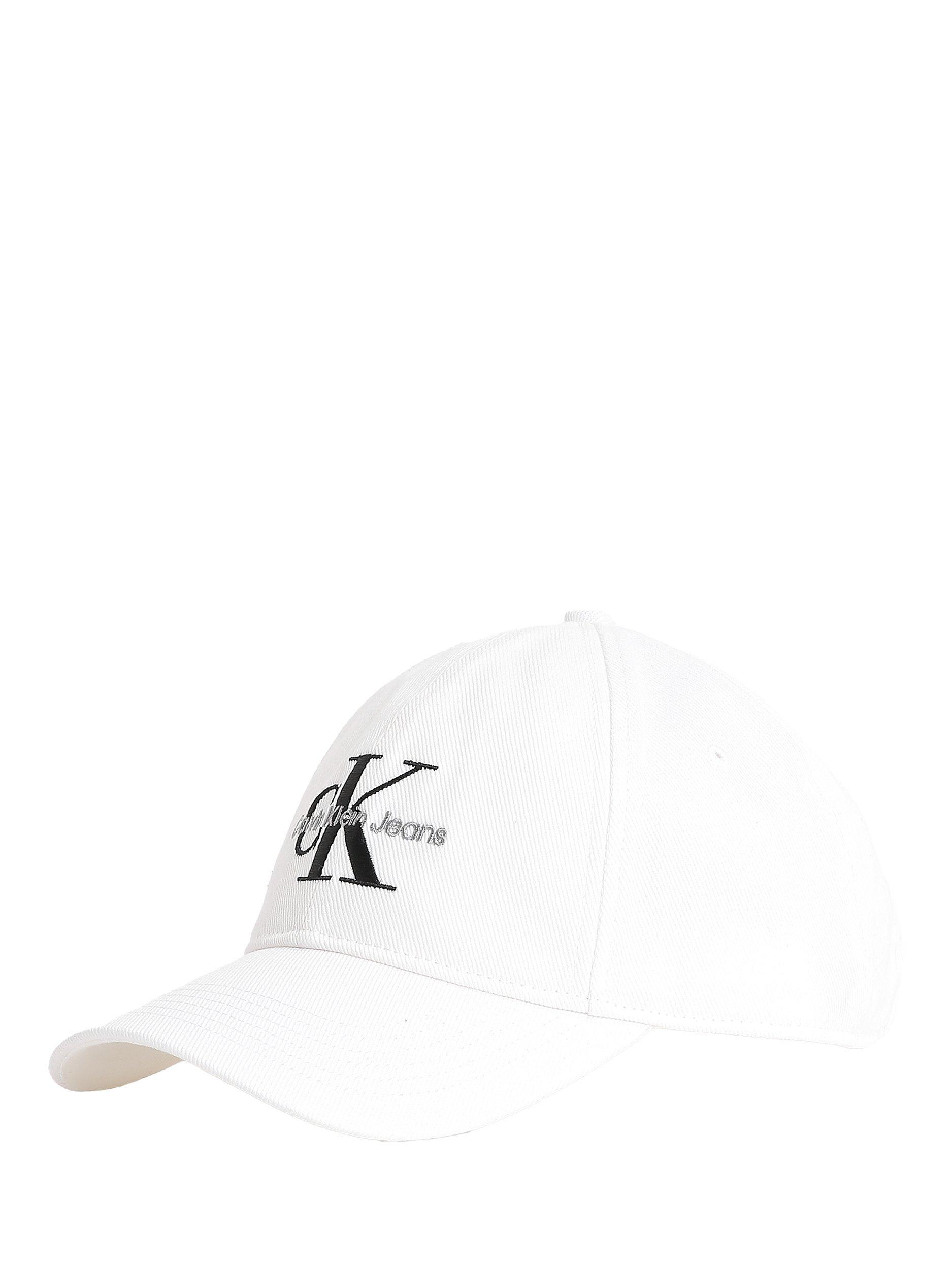 Product image 1 of 5, which shows Calvin Klein Embroidered Monogram Logo Baseball Cap, Bright White, One Size