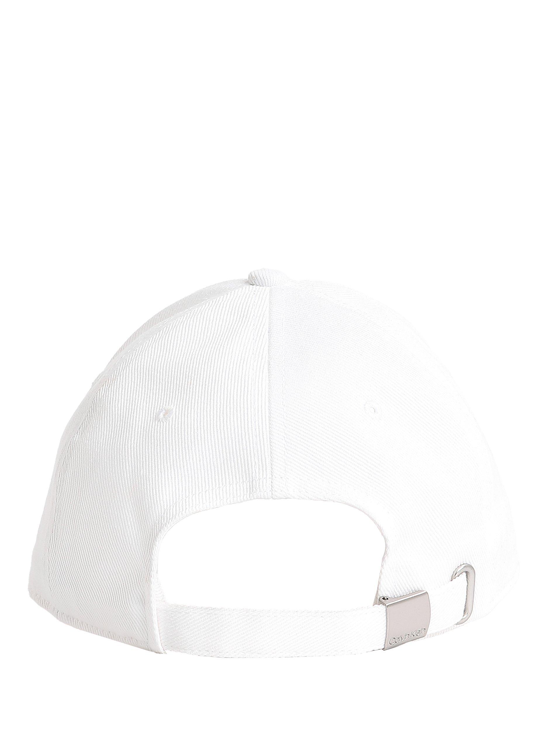 Product image 3 of 5, which shows Calvin Klein Embroidered Monogram Logo Baseball Cap, Bright White, One Size