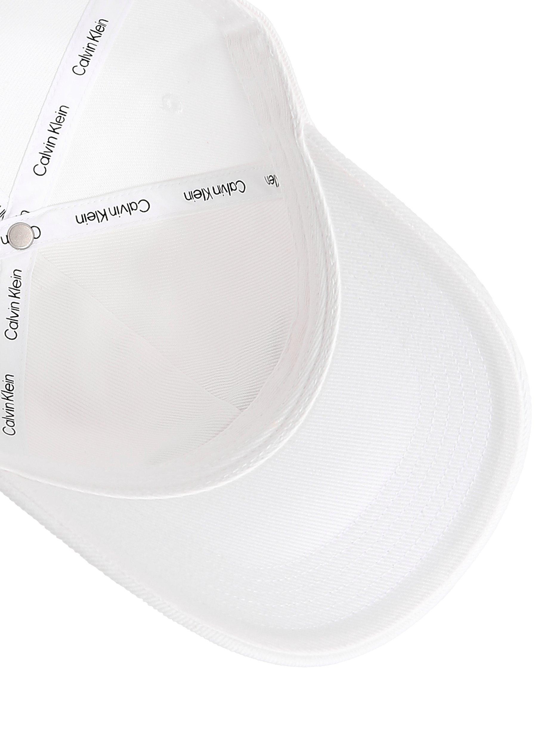 Product image 4 of 5, which shows Calvin Klein Embroidered Monogram Logo Baseball Cap, Bright White, One Size