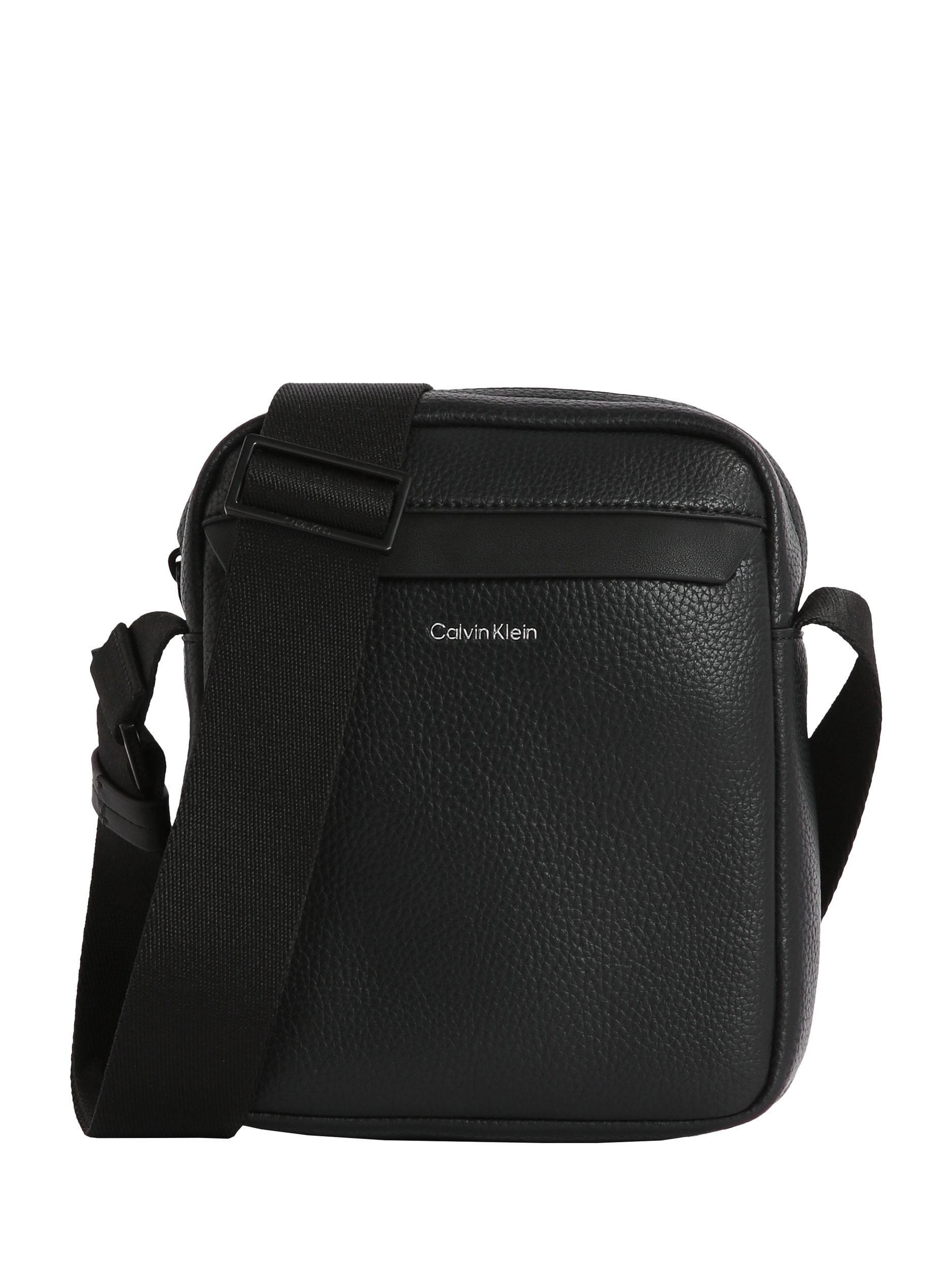 Calvin Klein Logo Reporter Bag, Ck Black