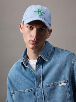 Calvin Klein Embroidered Monogram Logo Baseball Cap - view 2, Chambray Blue