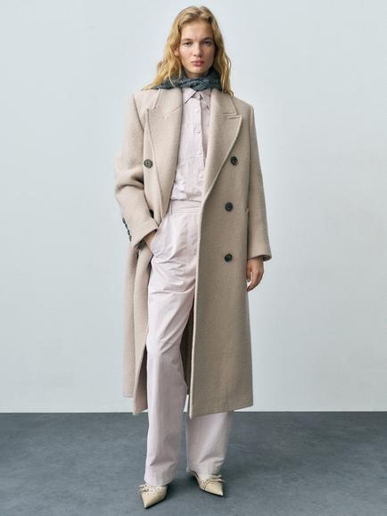 Mango Amalia Denim Wide Leg Trousers, Lilac - view 2, Lilac