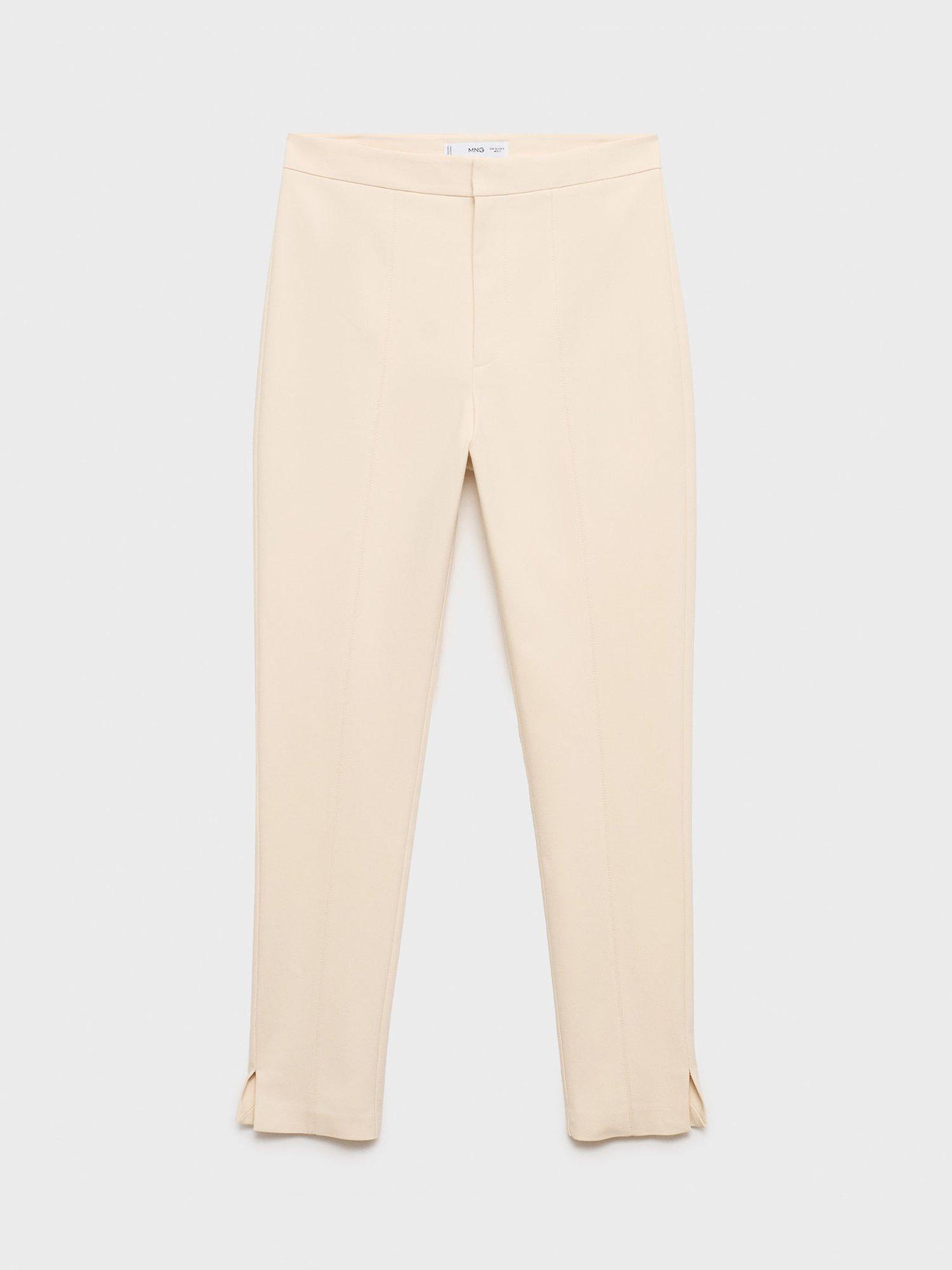 Product image 3 of 7, which shows Mango Malu Straight Trousers, Cream, 8
