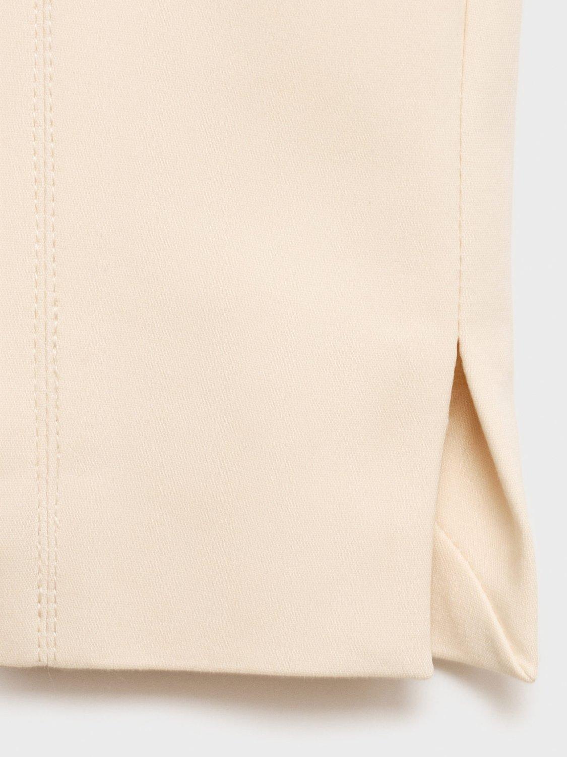 Product image 5 of 7, which shows Mango Malu Straight Trousers, Cream, 8