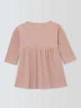 John Lewis Baby Rib Dress, Pink Stripe