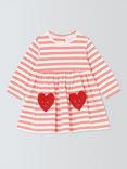 John Lewis Baby Heart Pocket Dress, Pink