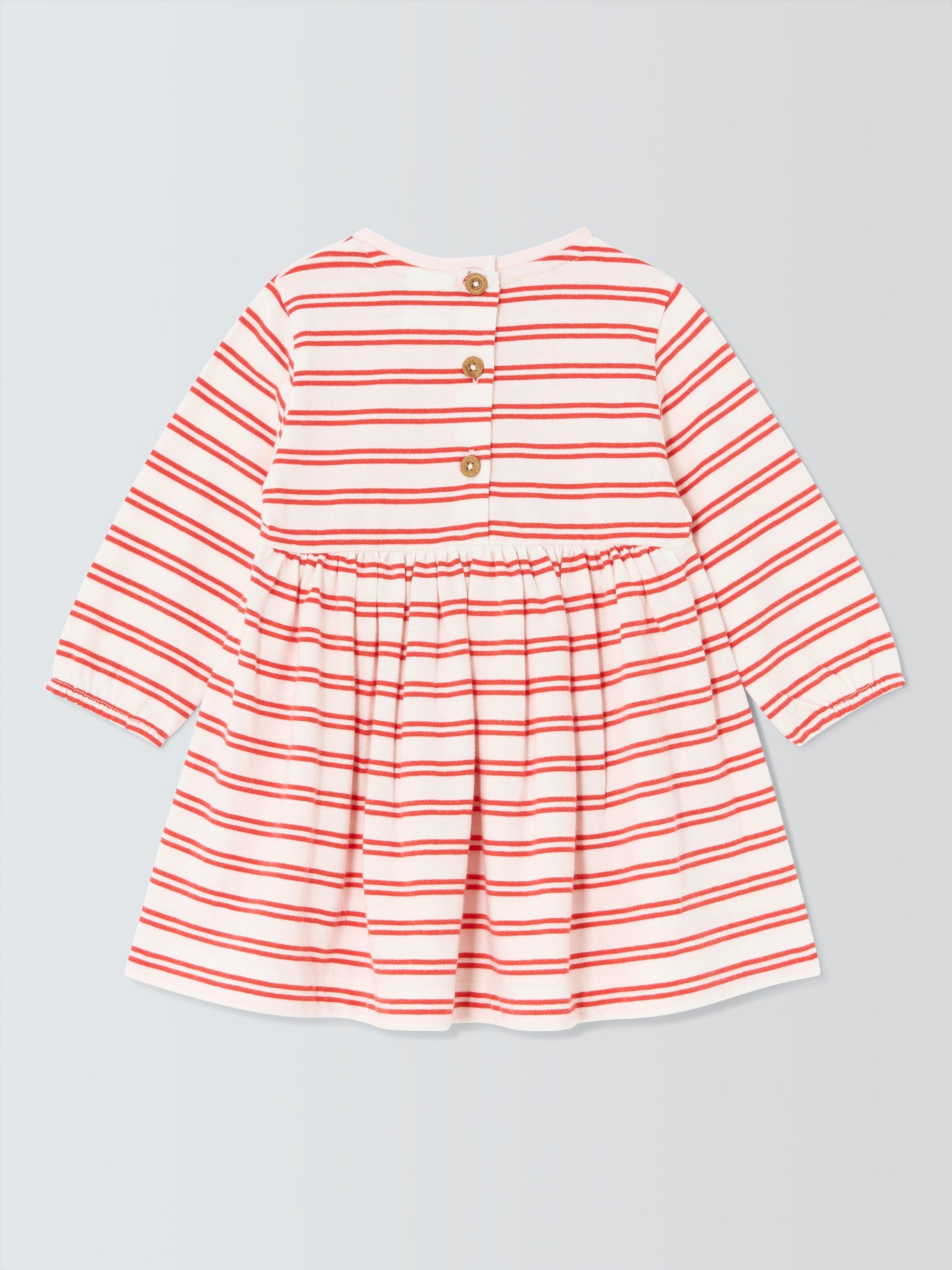 Product image 2 of 3, which shows John Lewis Baby Heart Pocket Dress, Pink, 0-3 months