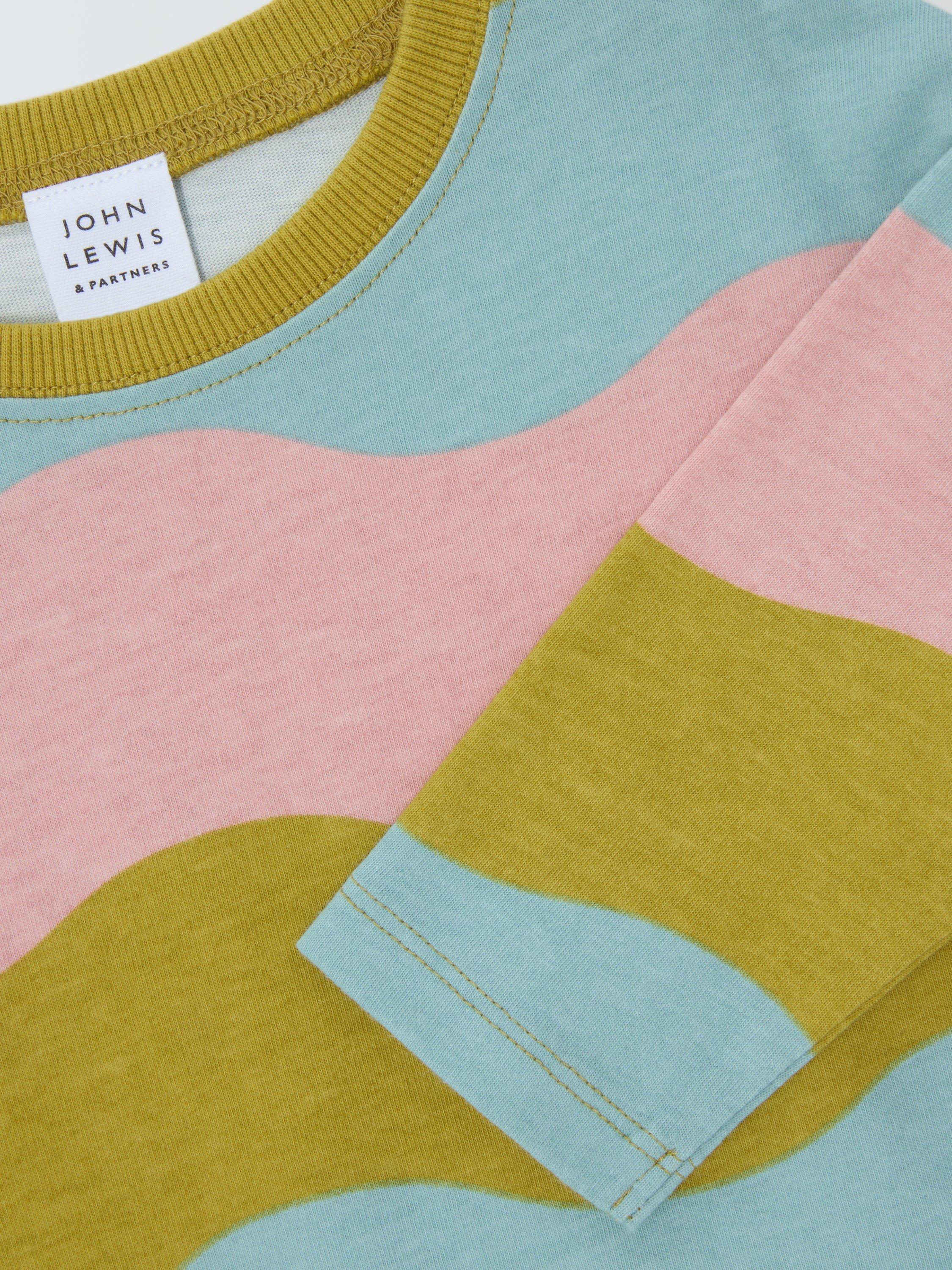 Product image 3 of 11, which shows John Lewis Baby Long Sleeve Wavy Top, Multi, 3-6 months