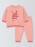 John Lewis Baby Flower Sweater and Trousers Set, Pink