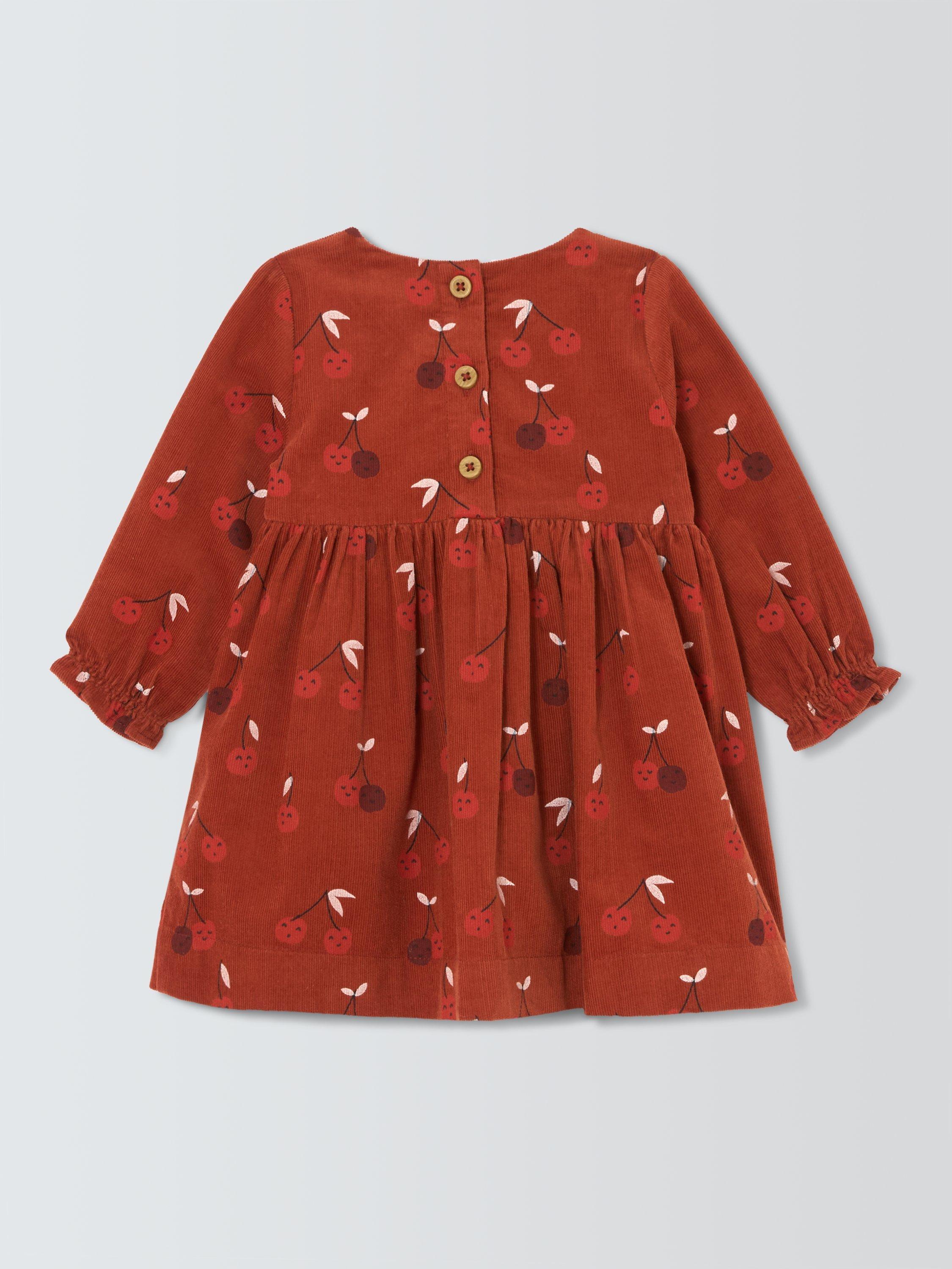 Product image 2 of 3, which shows John Lewis Baby Cherry Print Dress, Red, 3-6 months