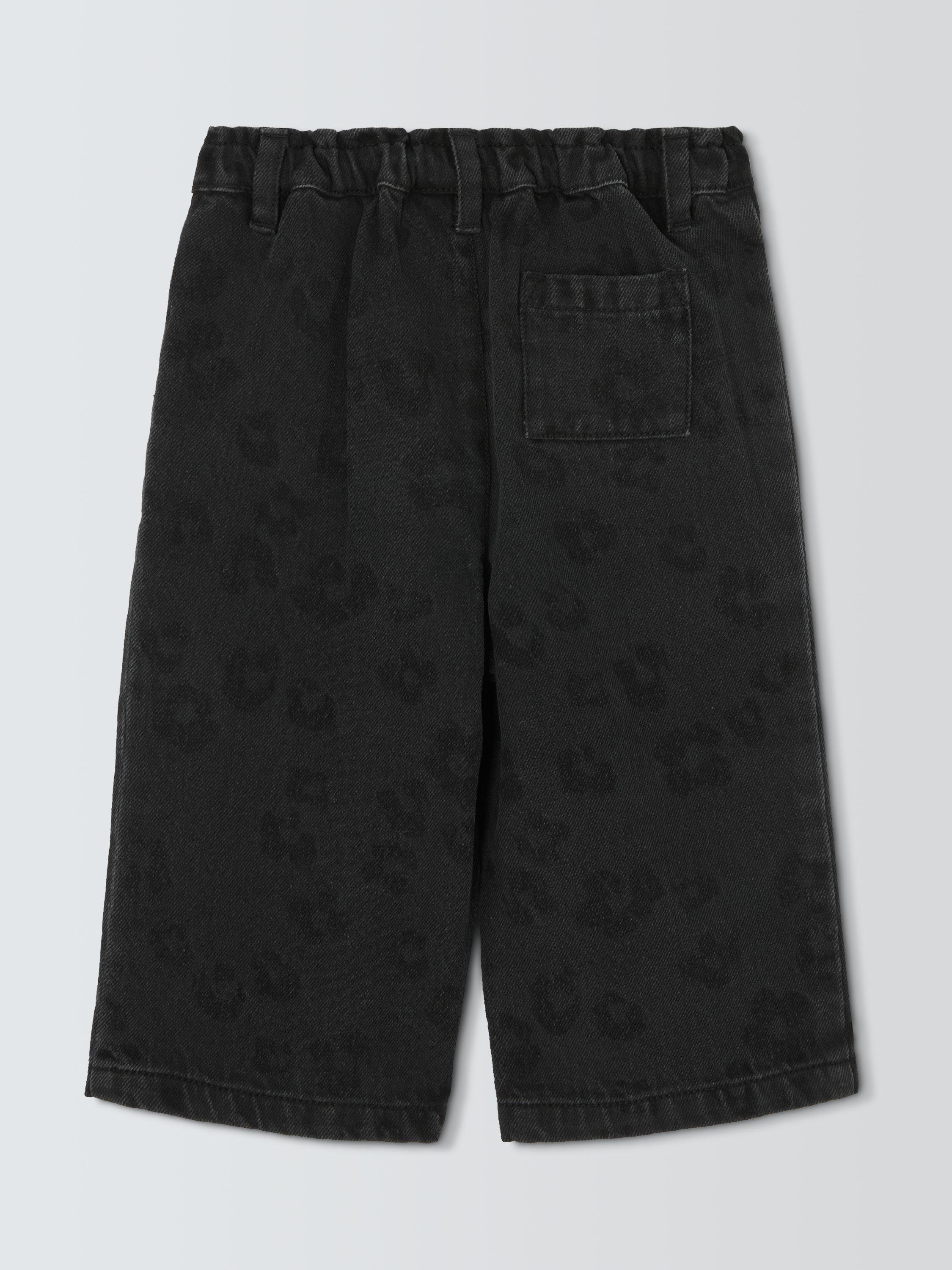 Product image 2 of 3, which shows John Lewis Baby Leopard Jeans, Grey Denim, 3-6 months