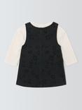 John Lewis Baby Denim Pinafore and Long Sleeve T-Shirt Set, Grey Denim