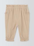 John Lewis Baby Corduroy Frill Trousers, Natural