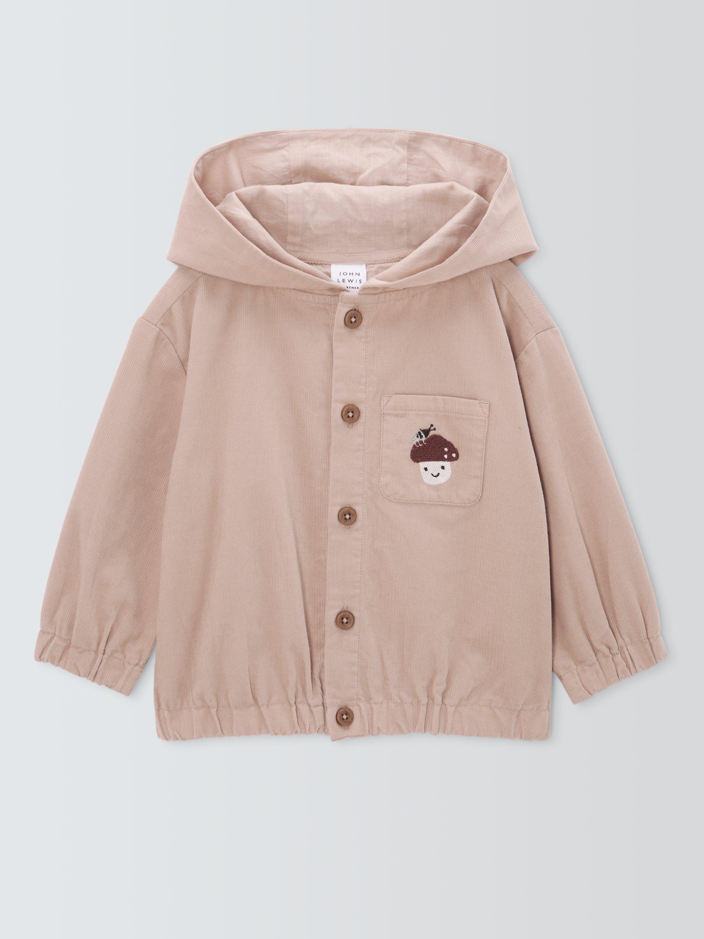 Product image 1 of 3, which shows John Lewis Baby Mushroom Jacket, Natural, 0-3 months