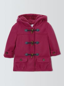 John Lewis Baby Duffle Coat, Pink, Pink