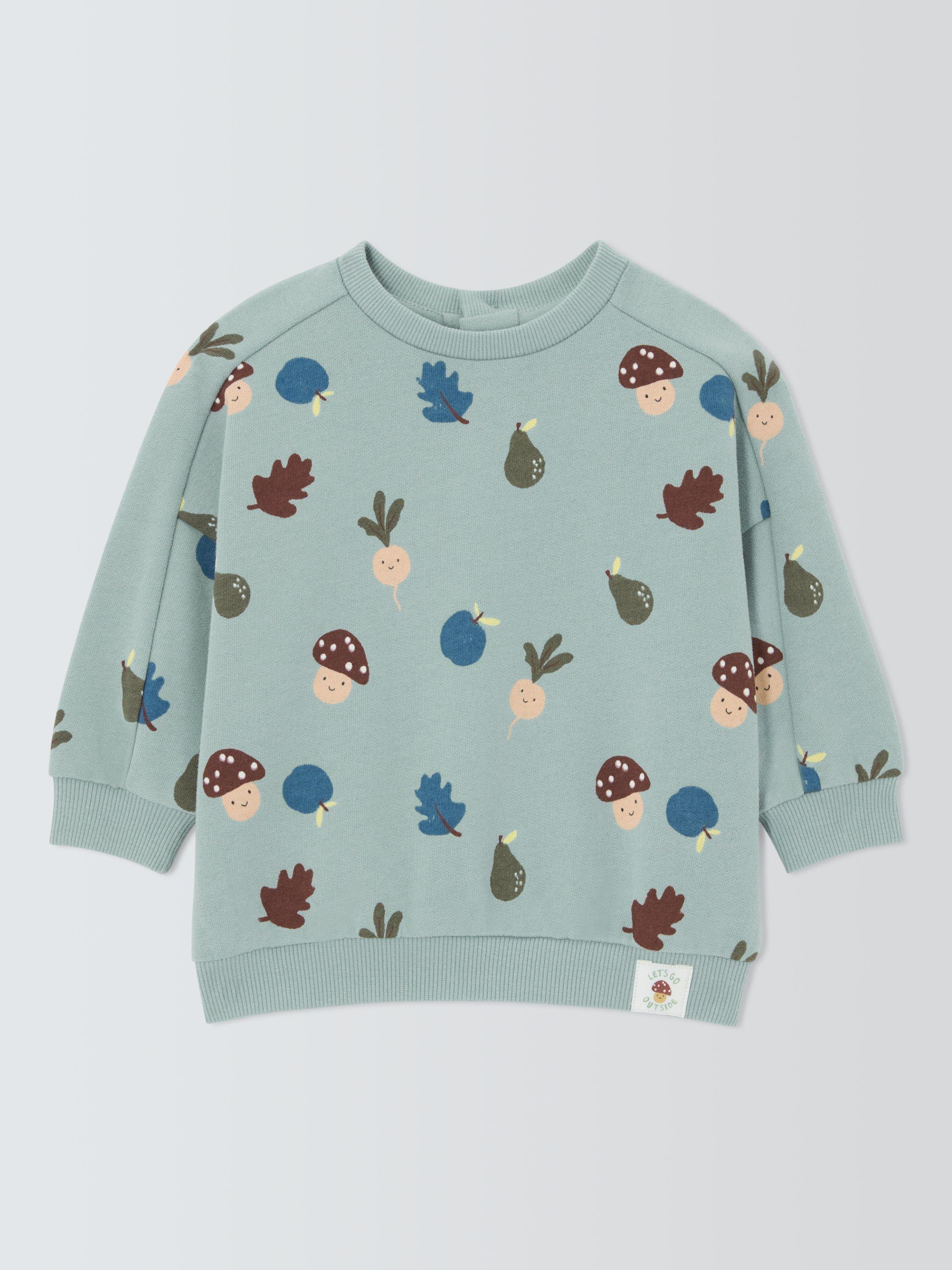 Product image 1 of 3, which shows John Lewis Baby Autumn Sweatshirt, Green, 0-3 months