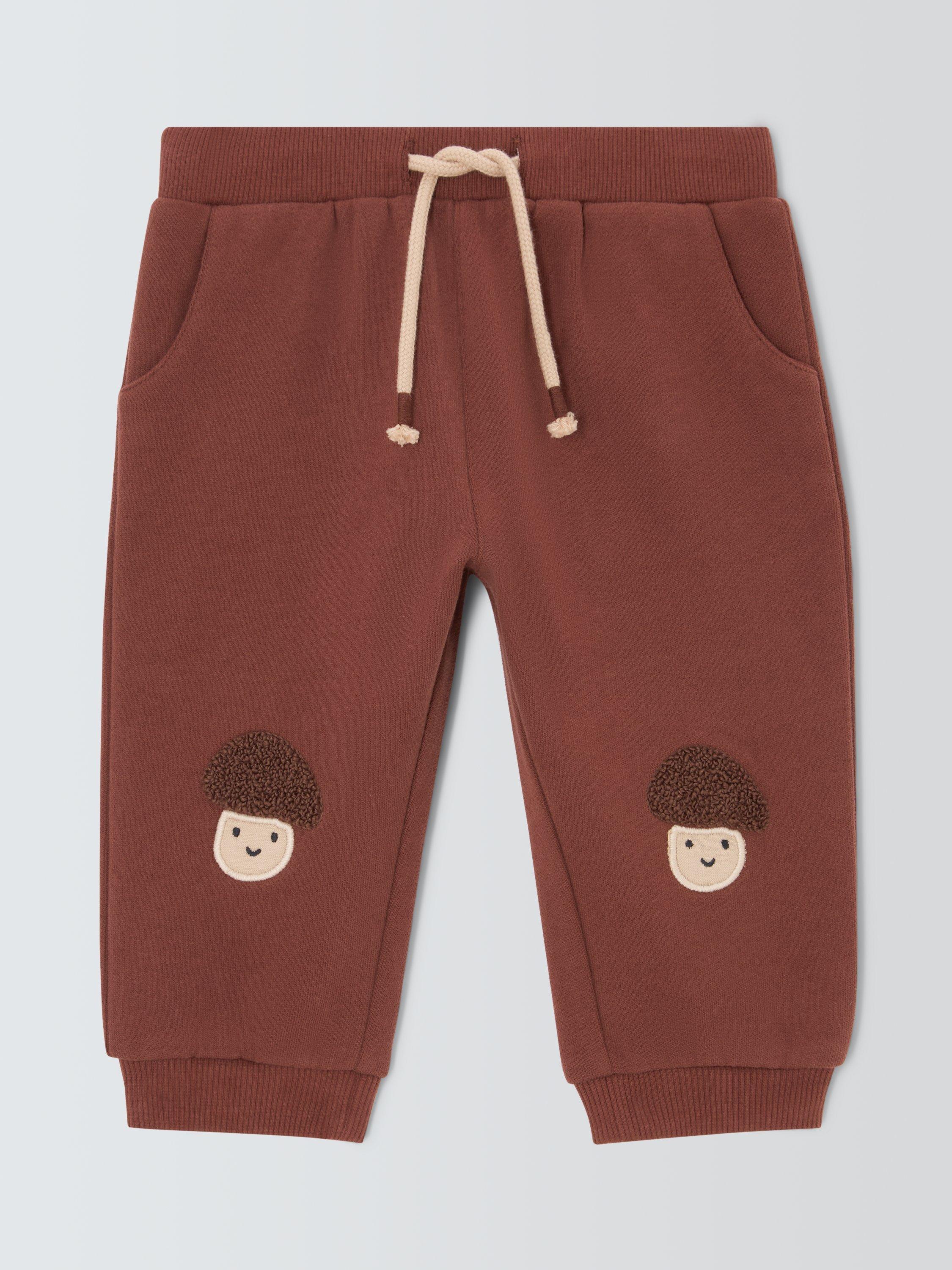 Product image 1 of 3, which shows John Lewis Baby Mushroom Joggers, Brown, 0-3 months
