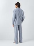 John Lewis Organic Cotton Herringbone Pyjama Set, Blue Mid