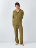 John Lewis Organic Cotton Muslin Pyjama Set, Green Olive