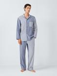 John Lewis Organic Cotton Patch Pyjama Set, Blue Mid