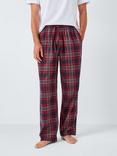 John Lewis Organic Cotton Check Lounge Trousers, Blue Navy