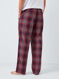 John Lewis Organic Cotton Check Lounge Trousers, Blue Navy