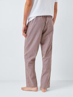 John Lewis Organic Cotton Geometric Print Lounge Trousers, Red Mid - view 2, Red Mid