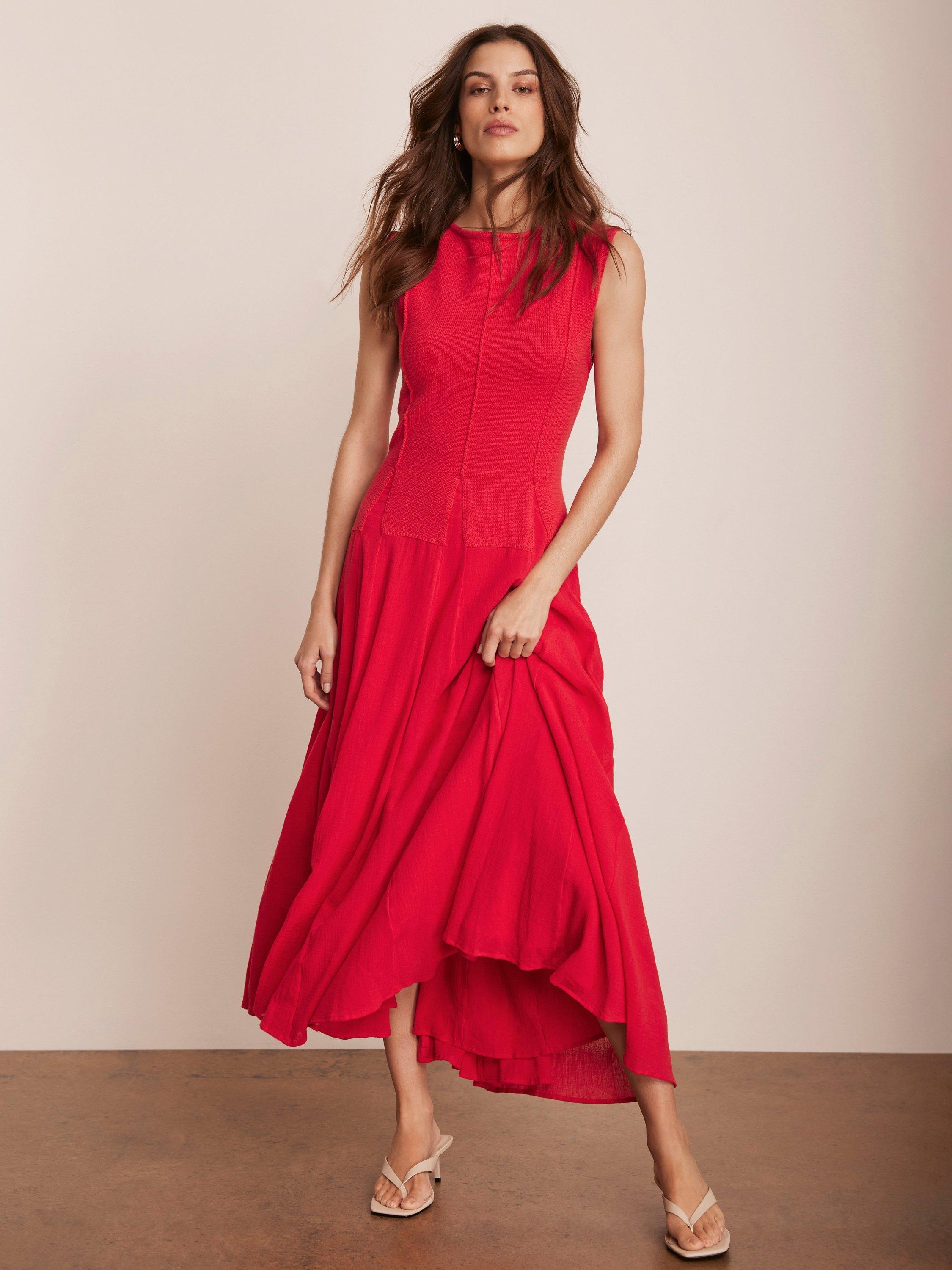 Product image 1 of 8, which shows Mint Velvet Sleeveless Maxi Dress, Red, L