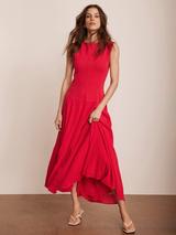 Reiss Annabel Drop Waist Sleeveless Dress, Red