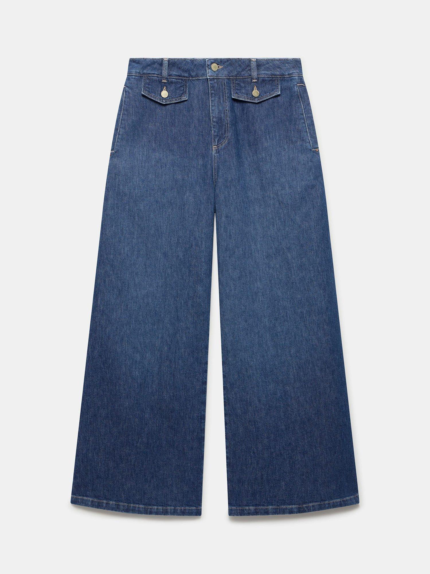 Product image 6 of 7, which shows Mint Velvet Palazzo Wide Leg Jeans, Blue, 8R