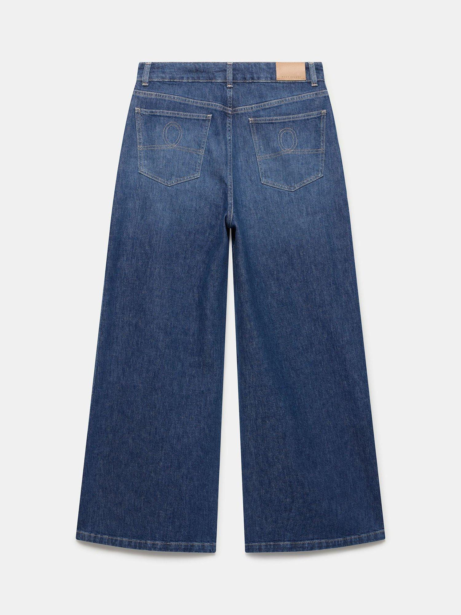Product image 7 of 7, which shows Mint Velvet Palazzo Wide Leg Jeans, Blue, 8R
