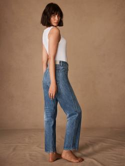 Mint Velvet Comfort Stretch Relaxed Tapered Jeans - view 2, Blue Multi Blue