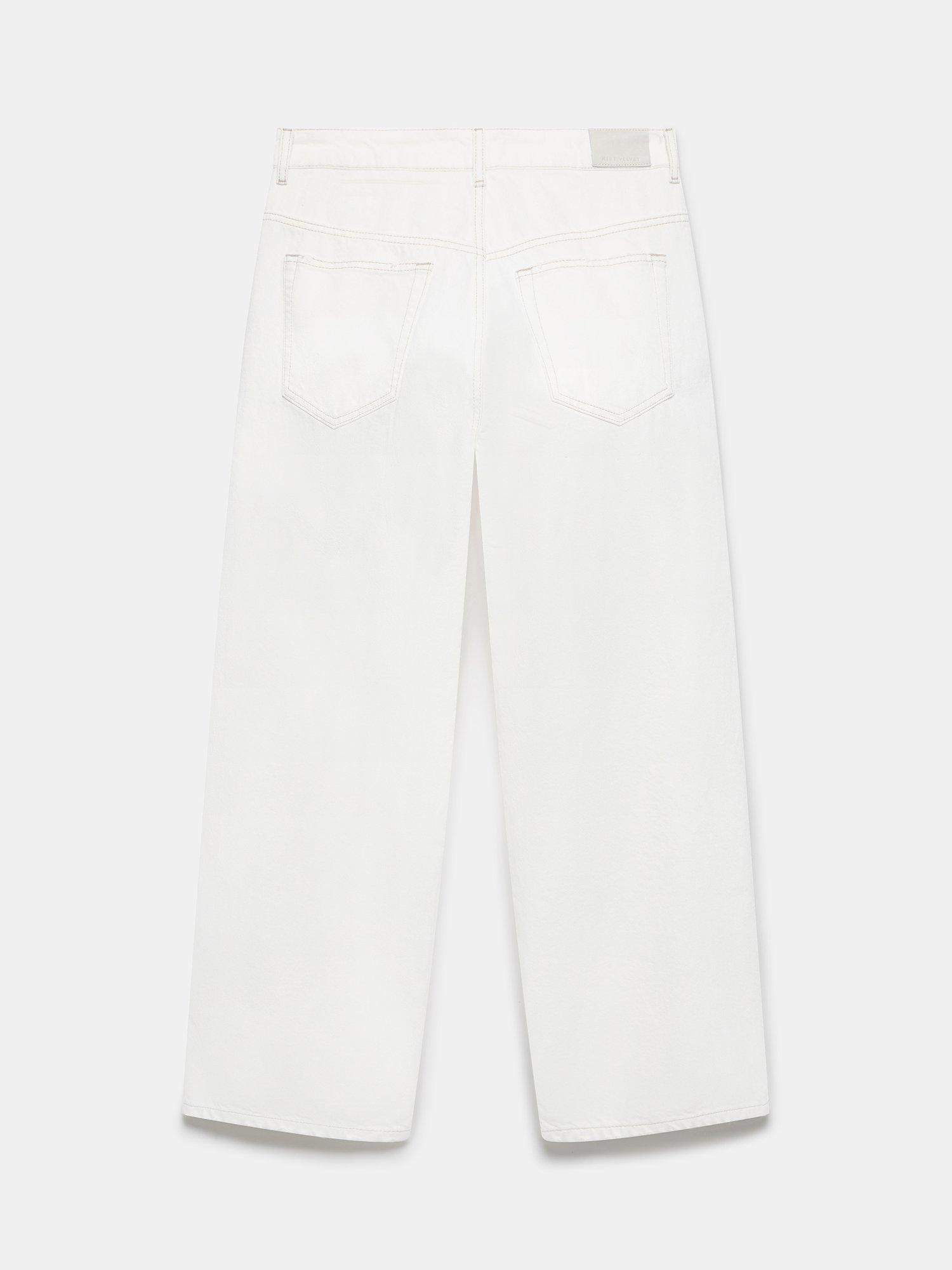Product image 6 of 7, which shows Mint Velvet Comfort Stretch Relaxed Tapered Jeans, White Ivory, 8R