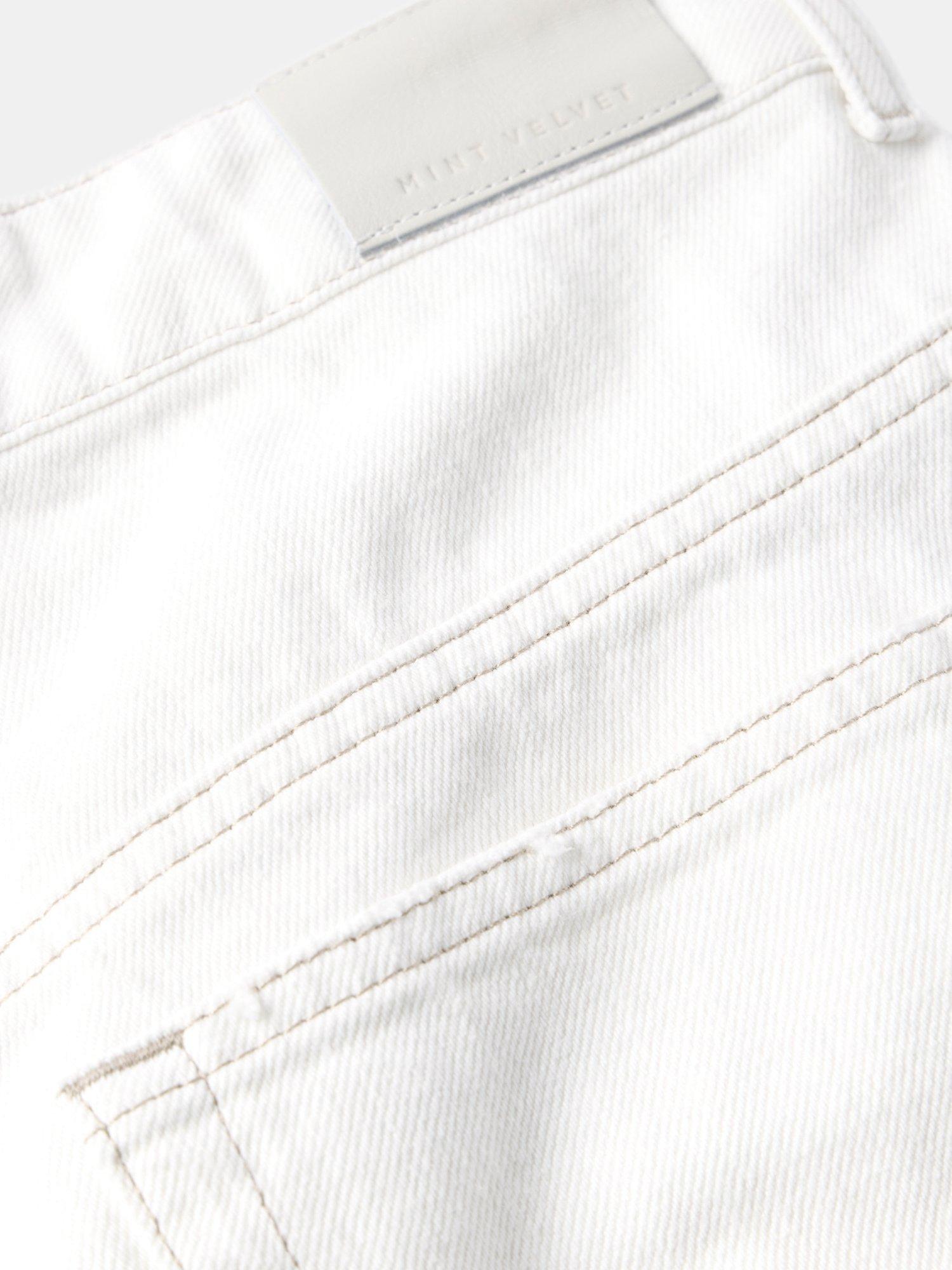 Product image 7 of 7, which shows Mint Velvet Comfort Stretch Relaxed Tapered Jeans, White Ivory, 8R