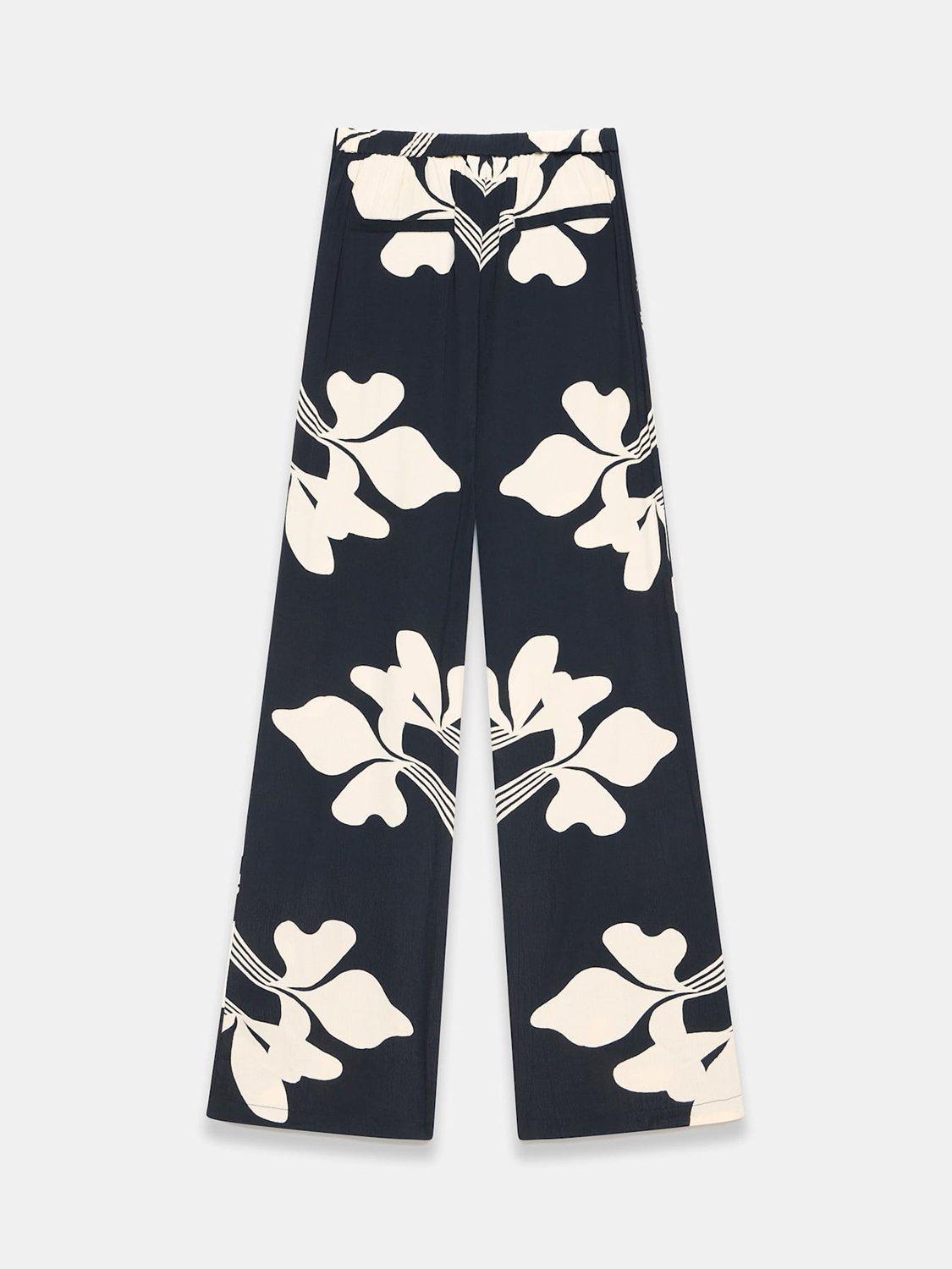 Product image 7 of 8, which shows Mint Velvet High Waist Graphic Print Trousers, Black/White, XS