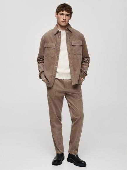 Mango Pietro Cotton Corduroy Regular Fit Shirt, Medium Grey - view 2, Medium Grey