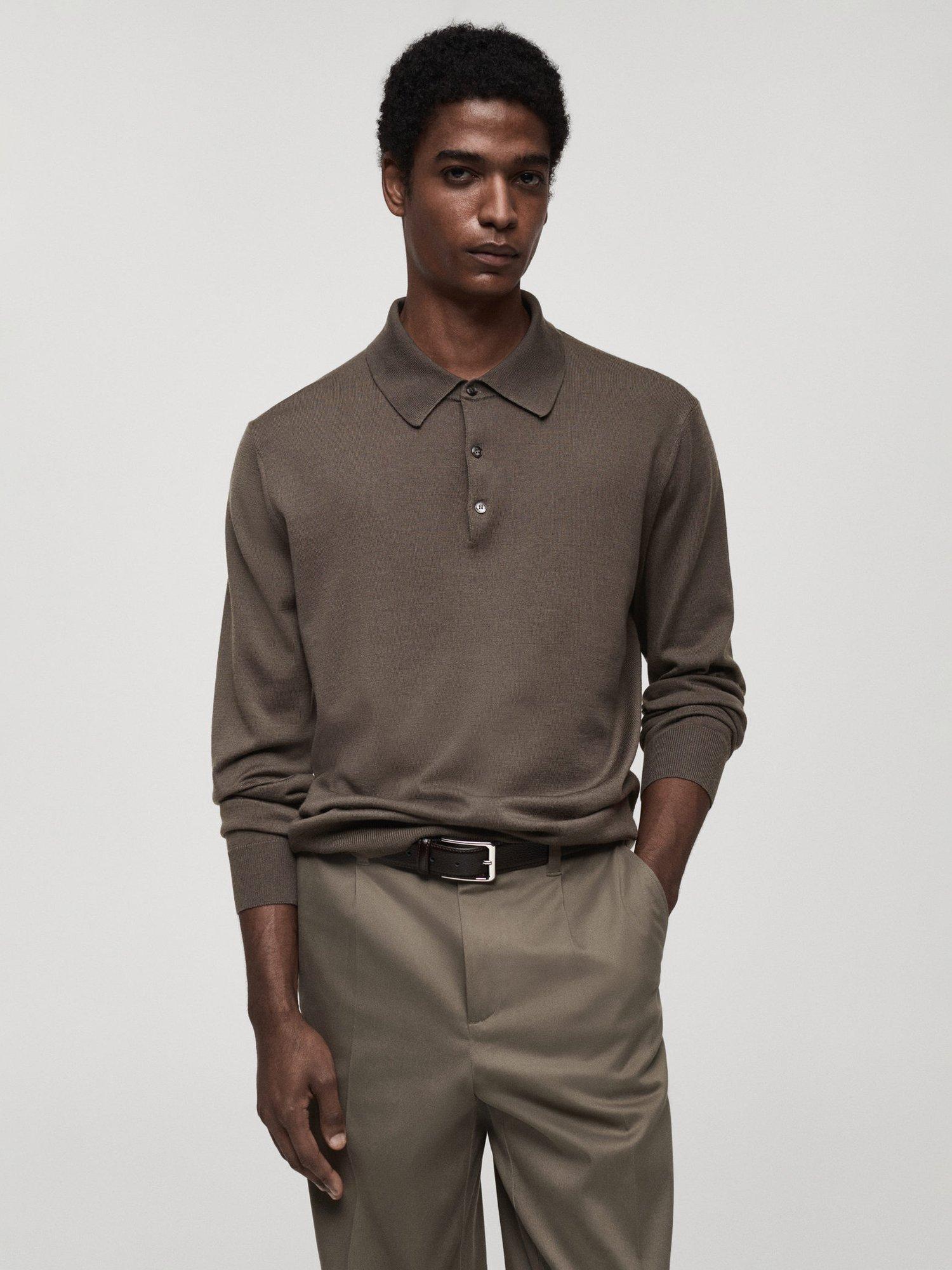 Product image 1 of 9, which shows Mango Willy Wool Regular Fit Polo Neck Jumper, Dark Green, M