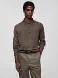 Mango Willy Wool Regular Fit Polo Neck Jumper, Dark Green