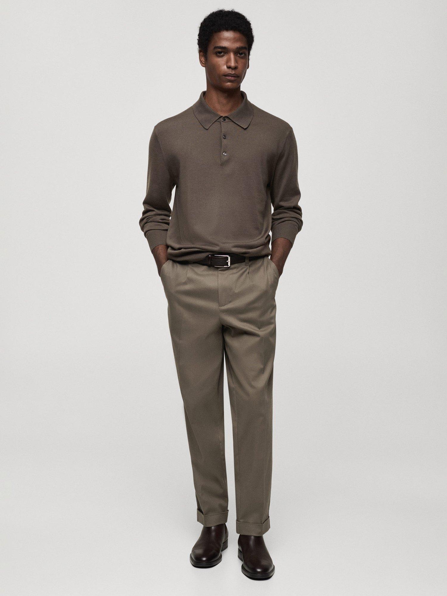 Product image 2 of 9, which shows Mango Willy Wool Regular Fit Polo Neck Jumper, Dark Green, M