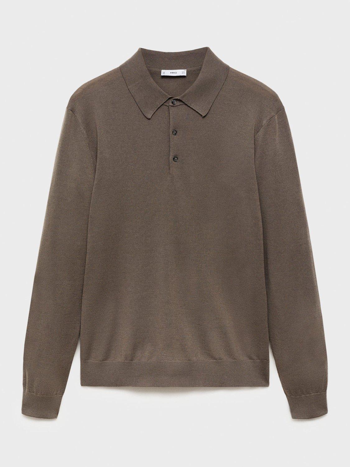 Product image 3 of 9, which shows Mango Willy Wool Regular Fit Polo Neck Jumper, Dark Green, M