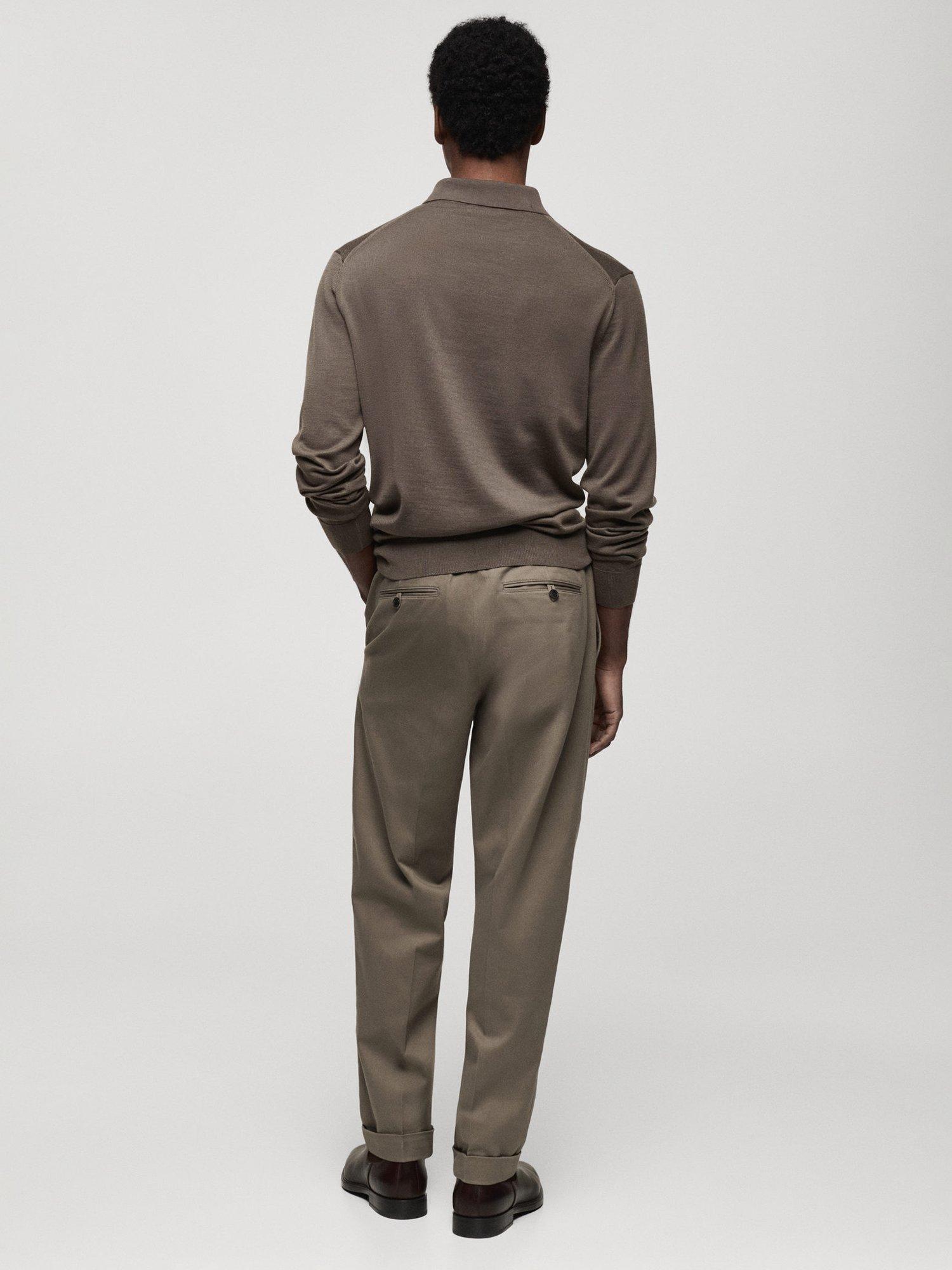 Product image 4 of 9, which shows Mango Willy Wool Regular Fit Polo Neck Jumper, Dark Green, M