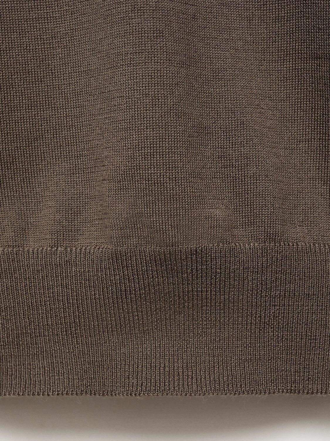 Product image 5 of 9, which shows Mango Willy Wool Regular Fit Polo Neck Jumper, Dark Green, M