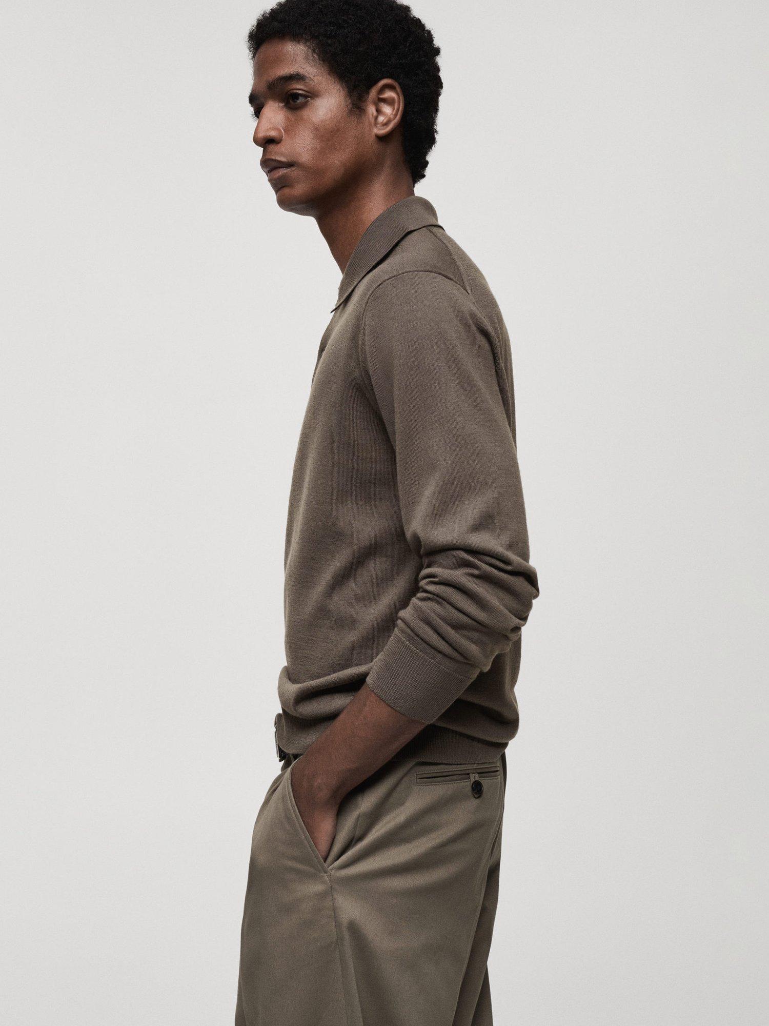 Product image 7 of 9, which shows Mango Willy Wool Regular Fit Polo Neck Jumper, Dark Green, M