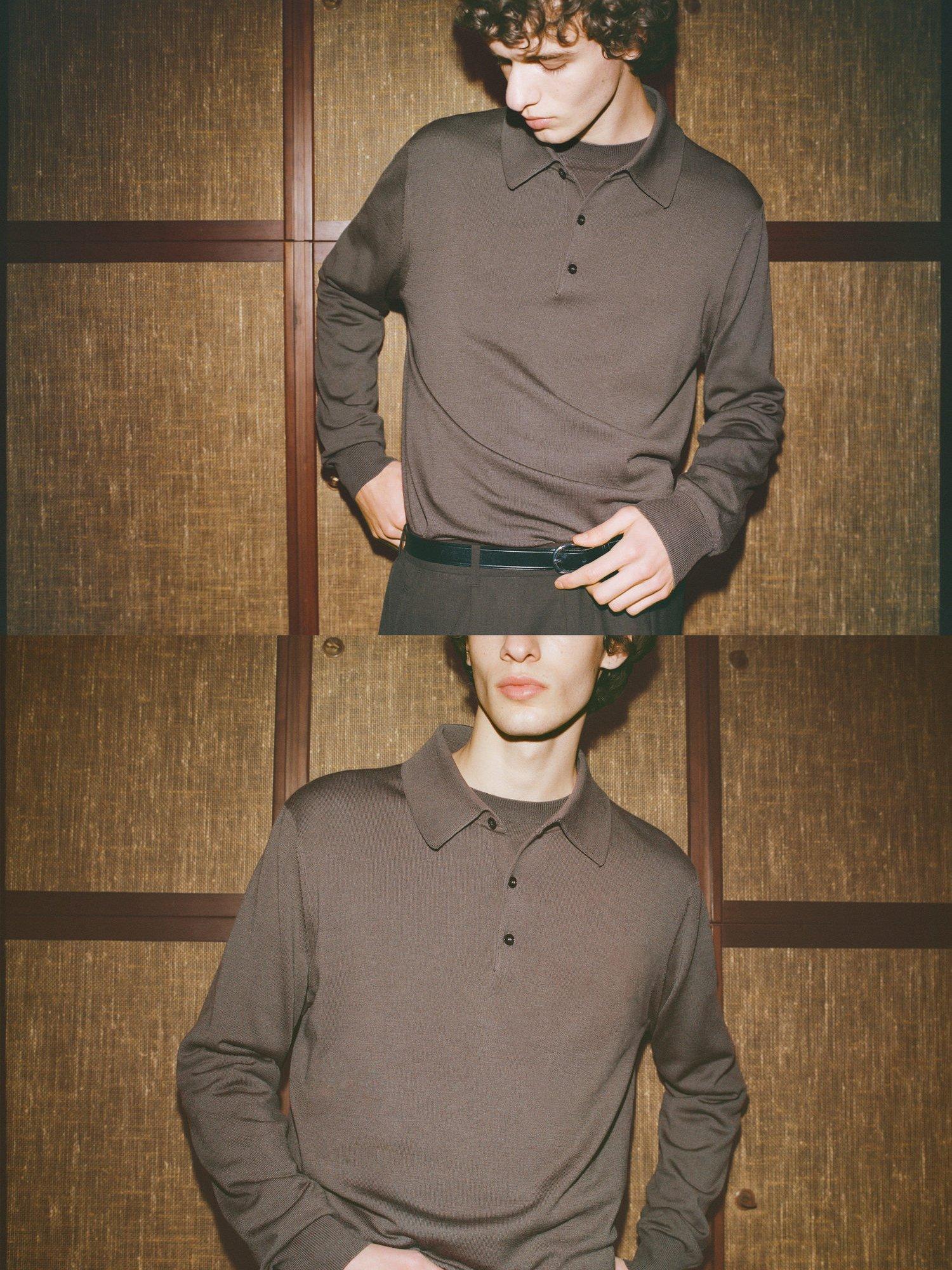 Product image 8 of 9, which shows Mango Willy Wool Regular Fit Polo Neck Jumper, Dark Green, M